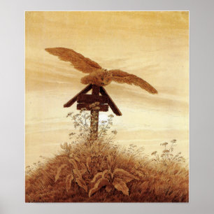 Friedrich - Owl On Grave 1837 Poster