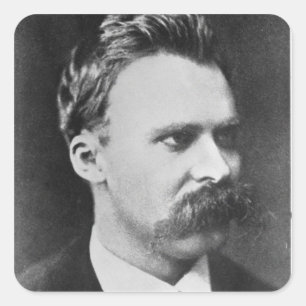 Friedrich Wilhelm Nietzsche (1844-1900) 1873 (b/w Square Sticker