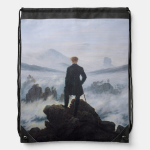 Friedrich's Wanderer above the sea of fog Drawstring Bag