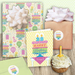 Friend 30th Birthday Cake Number Candles  Card<br><div class="desc">A birthday card for your 30 year old friend. "Happy Birthday" is on each layer of the cake with pink decorative icing separating them. A subtle background of yellow and blue anchors the design. Bright colours and a bold graphic styling give this birthday wish a festive feel. You can also...</div>