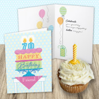 Friend 70th Birthday Cake Number Candles