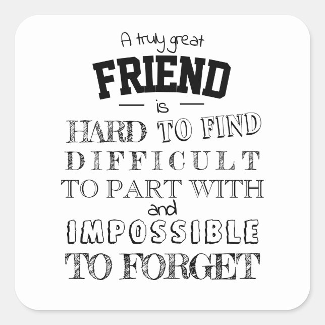 Friend Appreciation Thank you Gift script bff Square Sticker (Front)