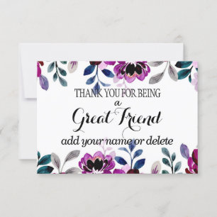 Friend appreciation thank you leaving custom card