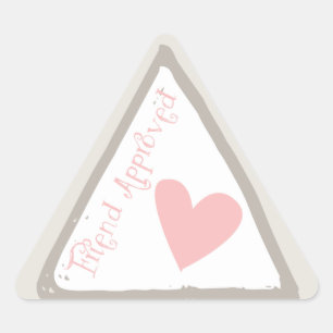 Friend Approved Passport Stamp with Heart Triangle Sticker