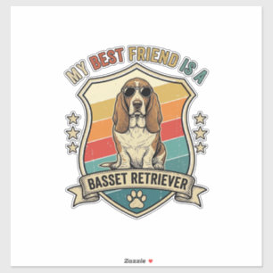 Friend Basset Retriever Dog Sunglasses Retro Shiel