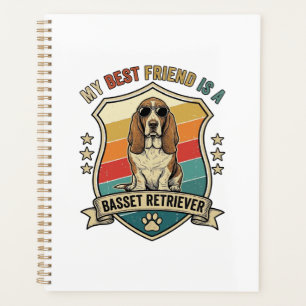 Friend Basset Retriever Dog Sunglasses Retro Shiel Planner