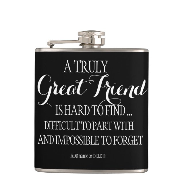 Friend Bestie Thank you Quote Friend Appreciation Hip Flask (Front)