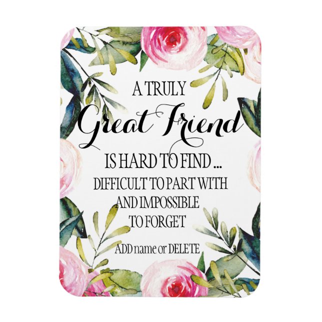 Friend Bestie Thank you Script Friend Appreciation Magnet (Vertical)