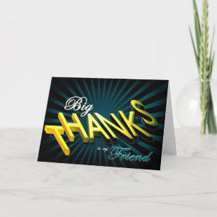 Friend Big Thanks mystic-blue style thanks card Holiday Card