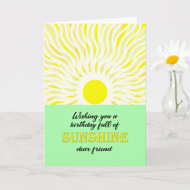 Friend Birthday Bright Sunshine Card (Small Plant)