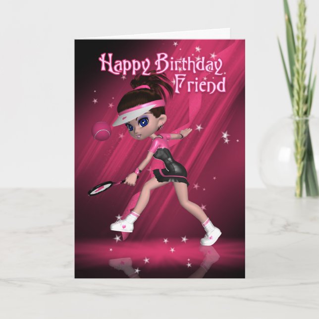 Friend Birthday Card - Tennis (Front)