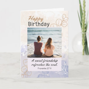 Friend Birthday Photo Modern Bible Verse Christian Card