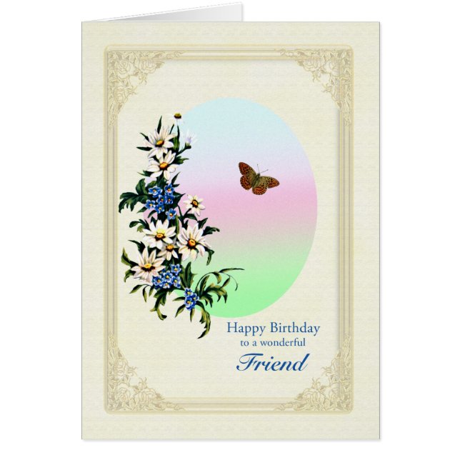 Friend Birthday with Flowers (Front)