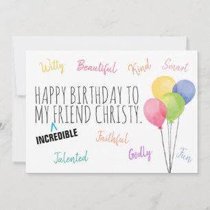 Friend Birthday, You Are Incredible! Card