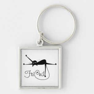FRIEND - Black Whimsy Kitty 7 Key Ring