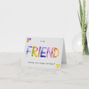 FRIEND Bold Geometric Birthday greeting Card