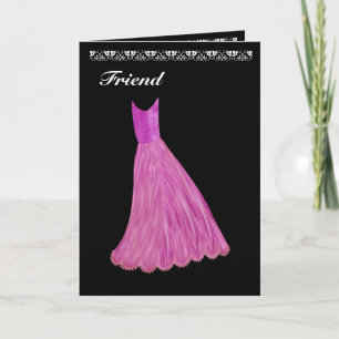 FRIEND Bridesmaid Invitation PINK Gown