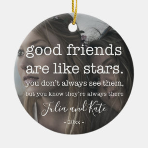 Friend Christmas Photo Ceramic Ornament