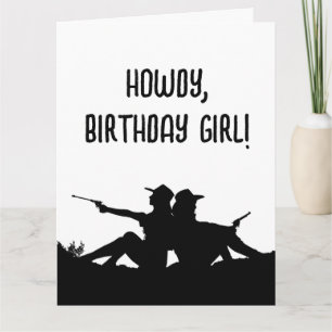FRIEND COWGIRLS WILD WEST BIRTHDAY GREETING CARD