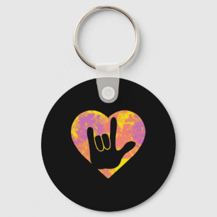 Friend Cute American Sign Language Pride Deaf Awar Key Ring