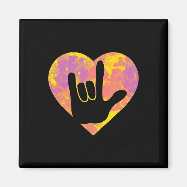 Friend Cute American Sign Language Pride Deaf Awar Magnet (Front)