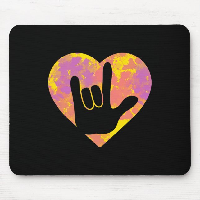 Friend Cute American Sign Language Pride Deaf Awar Mouse Pad (Front)