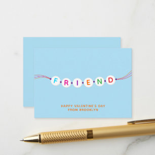 Friend cute friendship bracelet blue Valentine's Enclosure Card