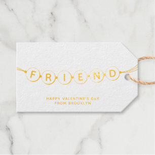 Friend cute friendship bracelet light blue back gift tags