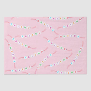 Friend cute friendship bracelet pattern light pink tissue paper