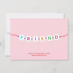 Friend cute friendship bracelet pink Valentine's Card