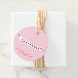Friend cute friendship bracelet pink Valentine's Favour Tags