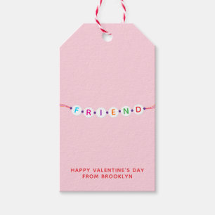 Friend cute friendship bracelet pink Valentine's Gift Tags