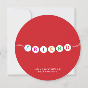 Friend cute friendship bracelet red Valentines Day Card