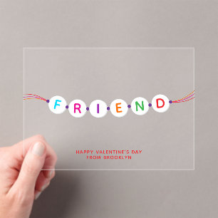 Friend cute friendship bracelet Valentine's Day Acrylic Invitations