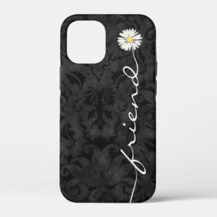 Friend Daisy on Black Damask Case-Mate iPhone Case