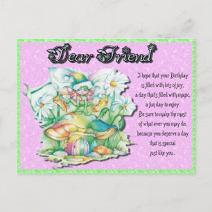 Friend Fairy Birthday Postcard