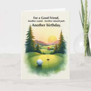 Friend Funny Golf Birthday Missed Putt Humour Card
