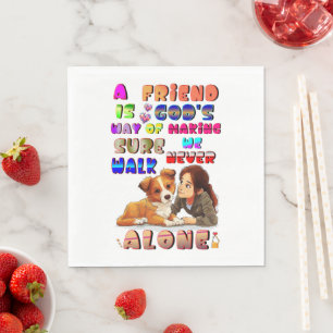Friend Gods Way Of Making Sure We Never Walk Alone Napkin