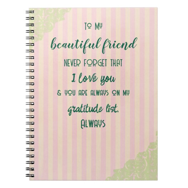 Friend Gratitude  Notebook (Front)