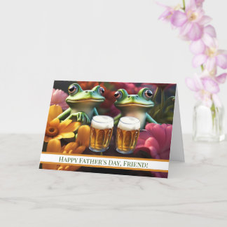 Friend Happy Fathers Day Cute and Humourous Beer Card
