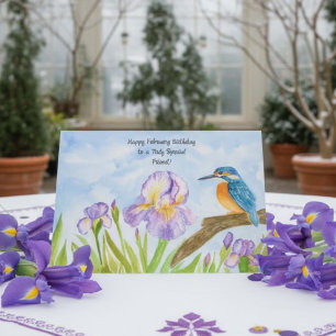 Friend Happy February Birthday Kingfisher Card