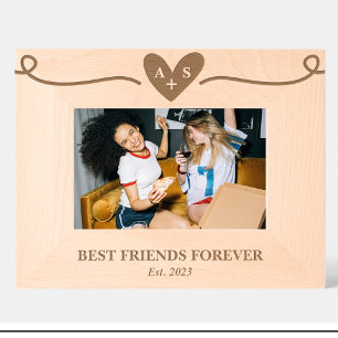 Friend Heart Monogram Custom Wood Frames