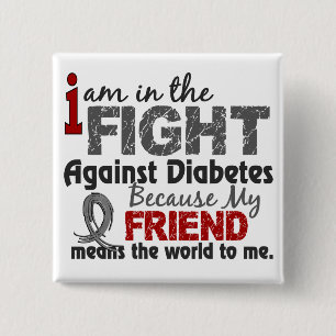 Friend Means World To Me Diabetes 15 Cm Square Badge