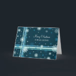 Friend Merry Christmas Card Blue Snowflakes<br><div class="desc">Merry Christmas greeting card for friend in stylish turquoise and blue with festive snowflake pattern,  wish your friends all the best this holiday season with this fun greeting card.</div>