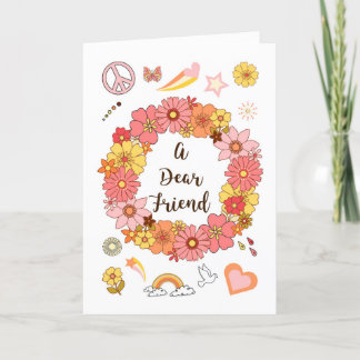 Friend Mother's Day Floral Peace and Love Card