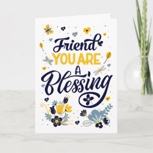 Friend Mother's Day You are a Blessing Botanical Card