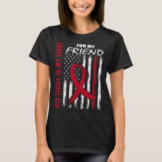 Friend Multiple Myeloma Awareness American Flag Pr T-Shirt