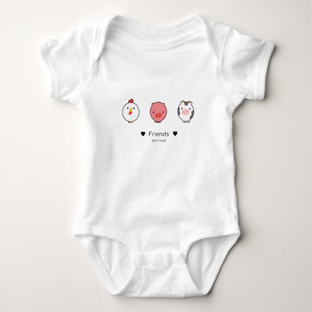 Friend Not Food - Vegan Baby Baby Bodysuit (Front)