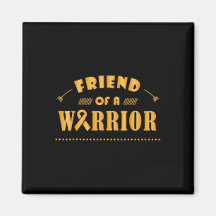 Friend of a Warrior Childhood Cancer Ribbon Awaren Magnet