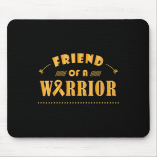 Friend of a Warrior Childhood Cancer Ribbon Awaren Mouse Pad